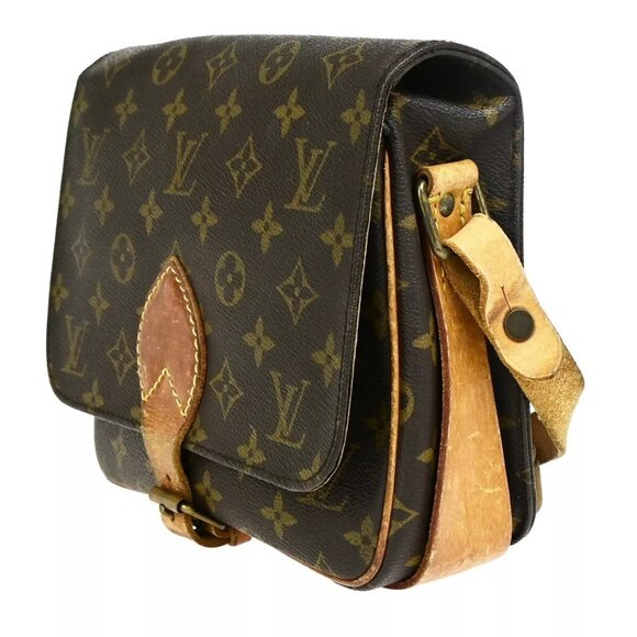 LOUIS VUITTON Cartouchiere MM Shoulder Bag Monogram Leather Brown M51253 30FB216 - Picture 2 of 16